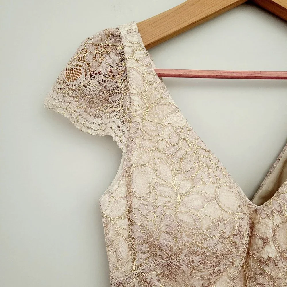 Anthropologie BHLDN Jenny Yoo Beckett Floral Lace Sheath Dress Women's Size 0